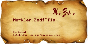 Merkler Zsófia névjegykártya
